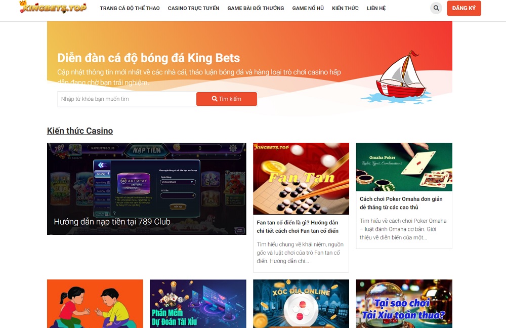 Website Kingbets.top - Nơi chọn lọc kiến thức về casino trực tuyến cho cược thủ