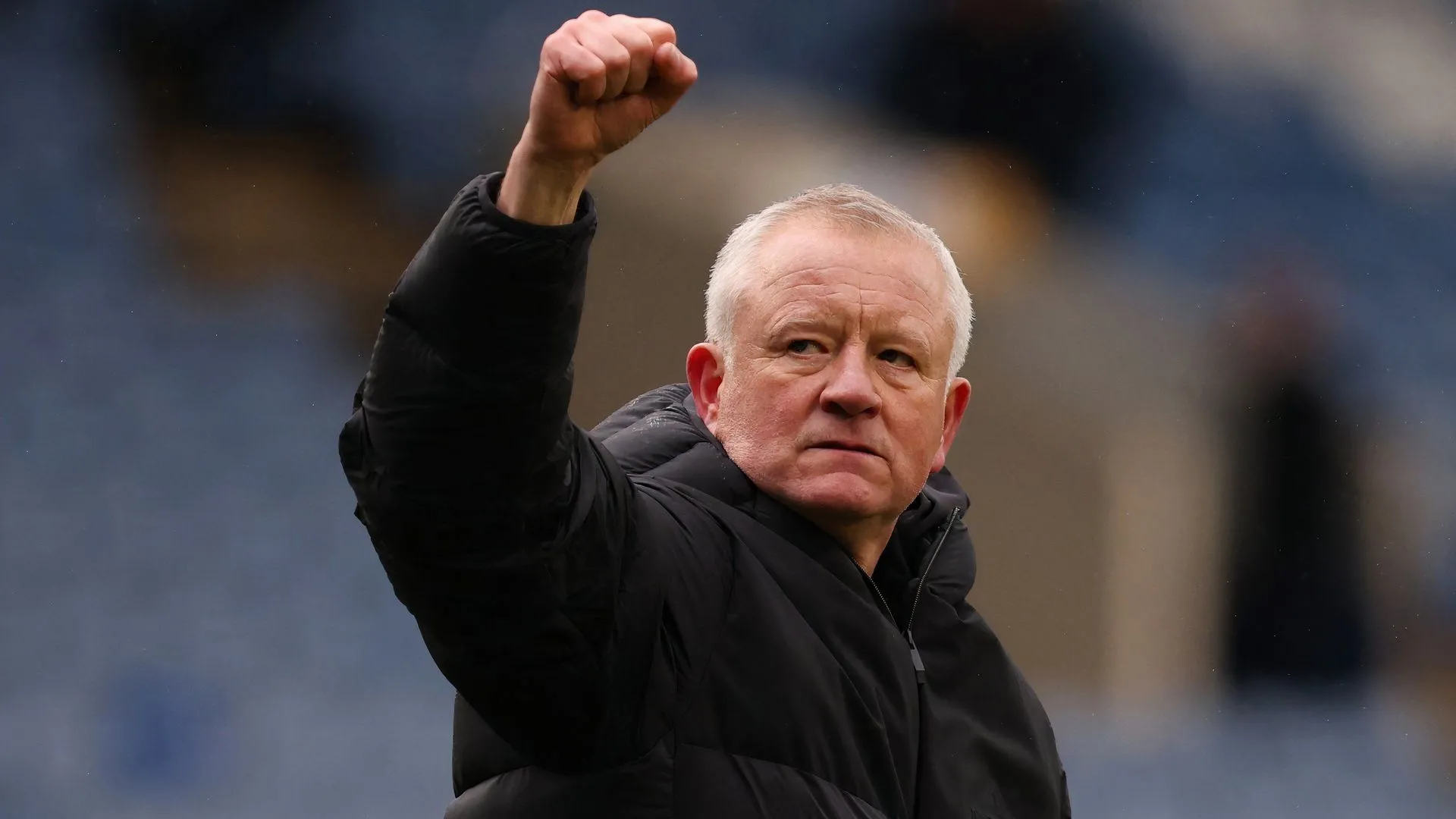 Huấn luyện viên Chris Wilder ăn mừng chiến thắng cùng Sheffield United