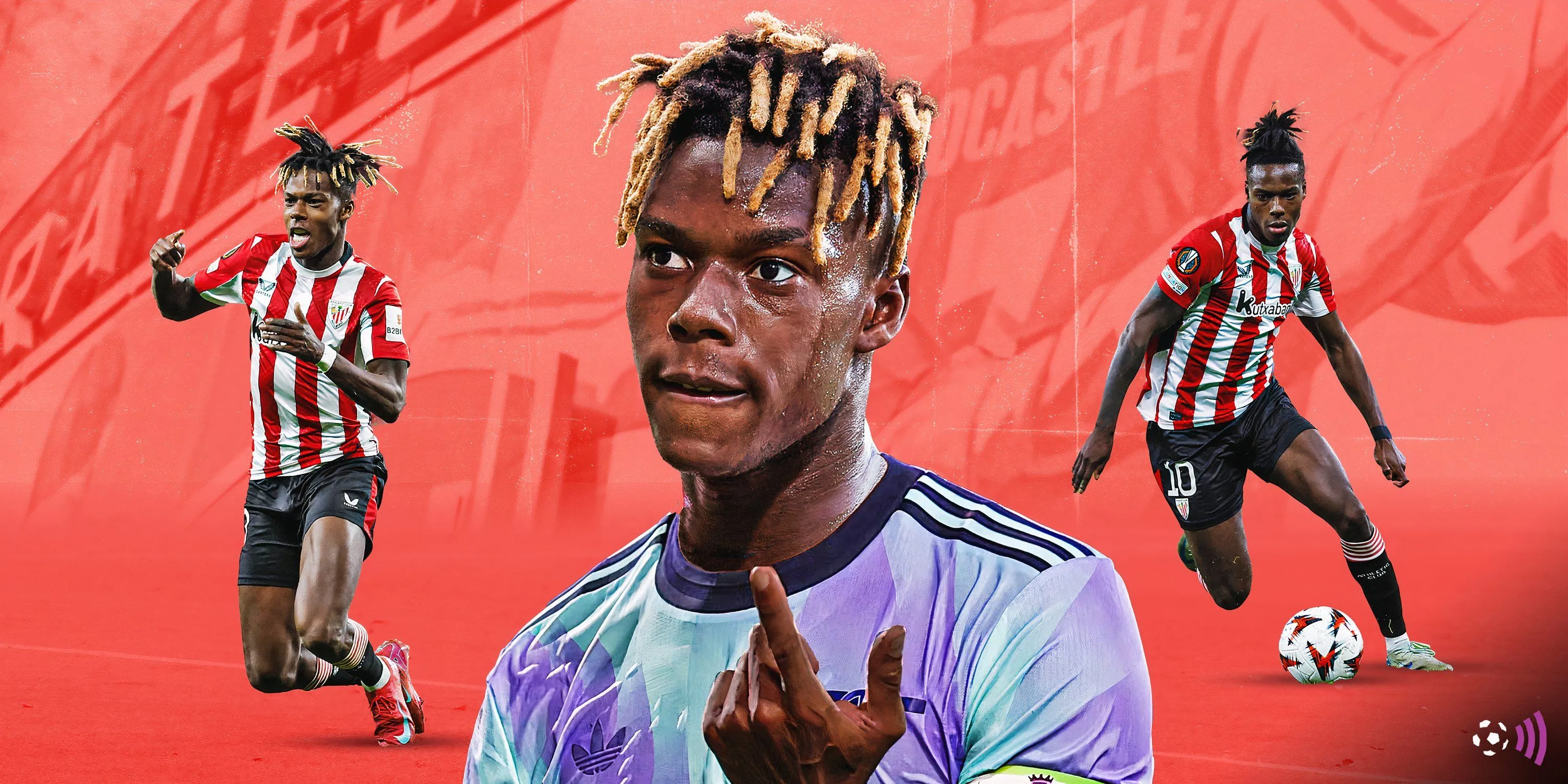Nico Williams trong màu áo Athletic Bilbao được cho là mục tiêu của Arsenal