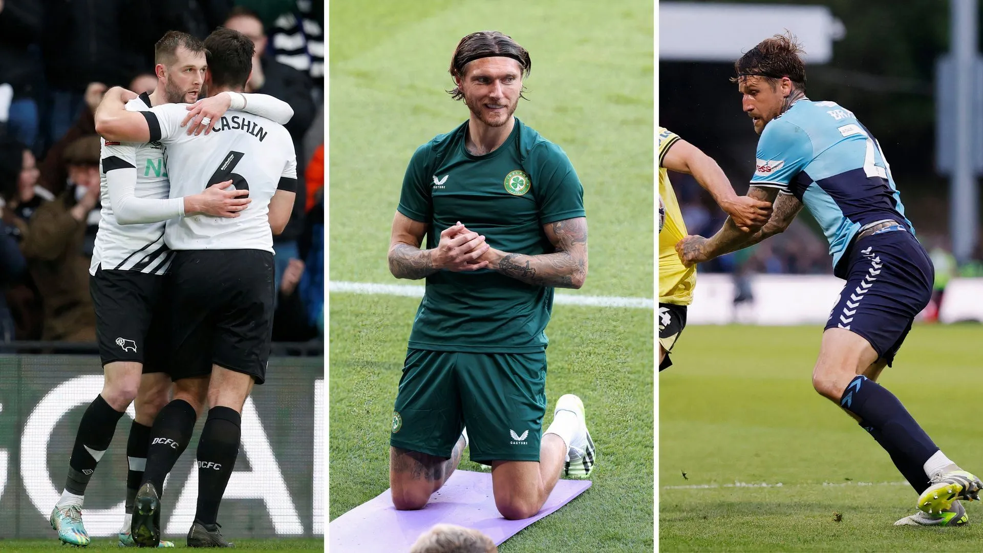 Tom Barkhuizen cùng các đồng đội sắp rời Derby County là Jeff Hendrick và Sonny Bradley