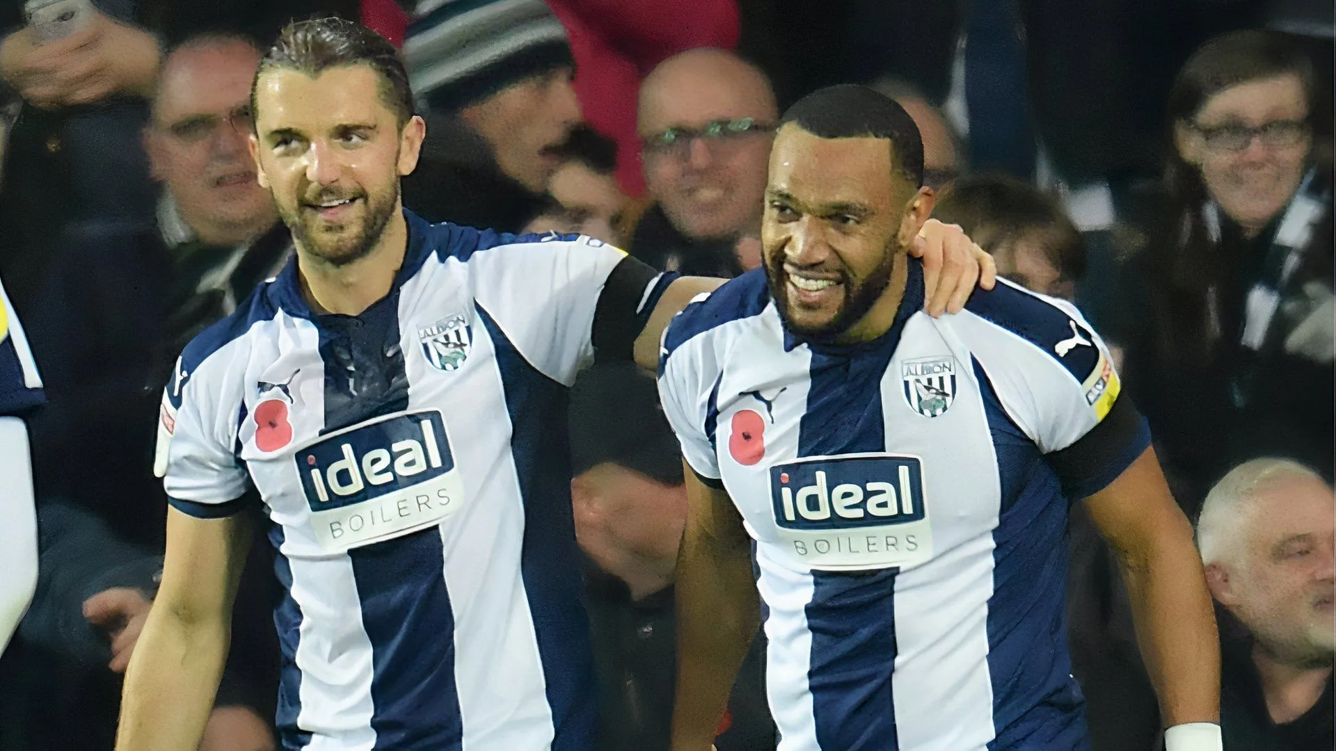 Jay Rodriguez ăn mừng bàn thắng trong màu áo West Brom tại Championship