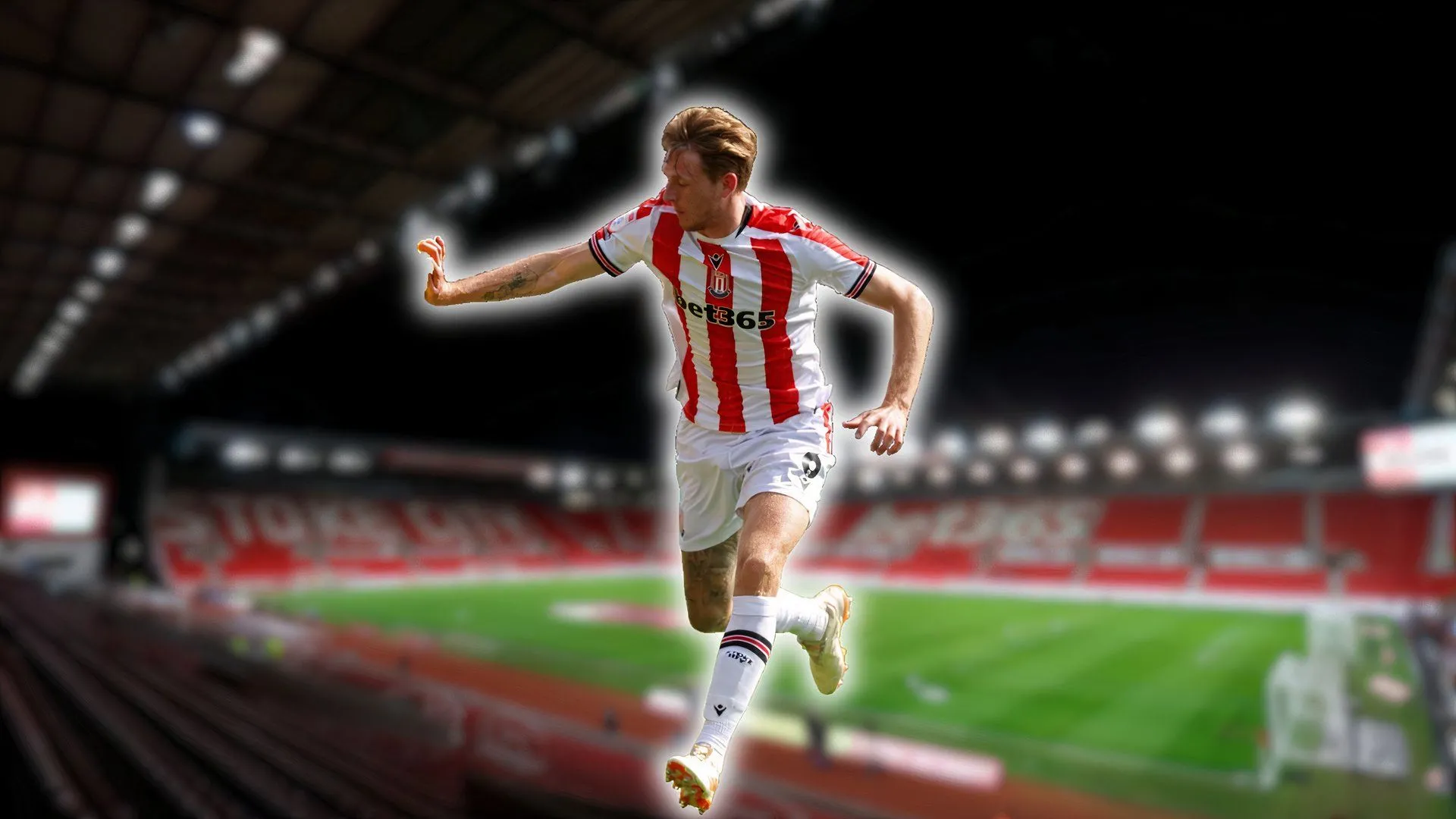 Tiền vệ Wouter Burger trong màu áo Stoke City trên sân cỏ